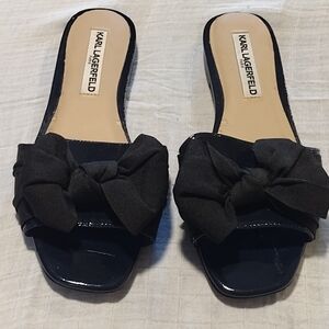 Karl Lagerfeld Rosie bow slide sandals